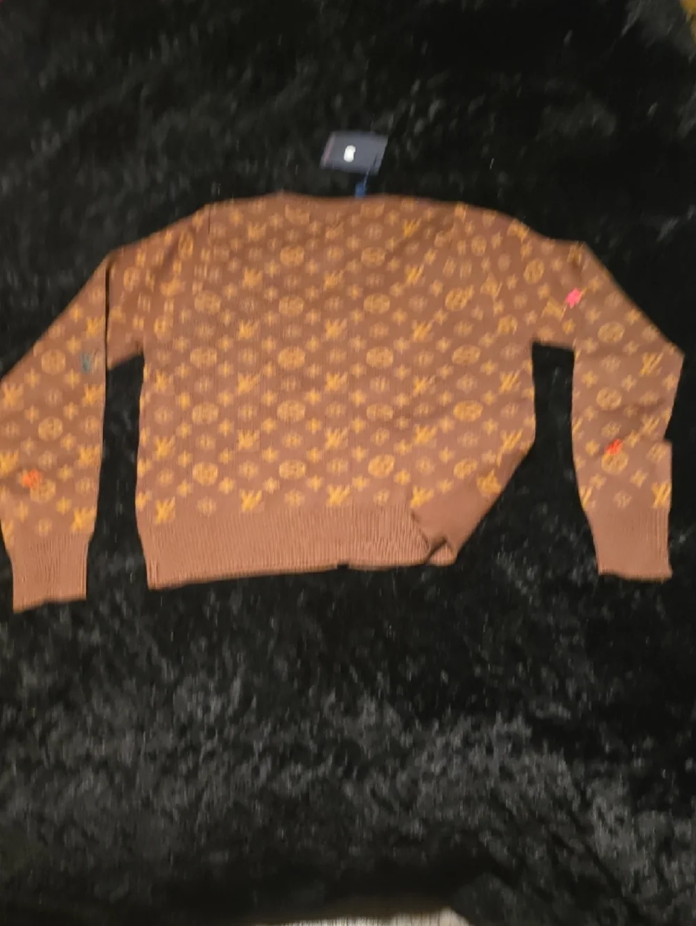 Louis Vuitton Brown Monogram Button-Front Cardigan    PLEASE READ FULL DESCRIPT! - Picture 5 of 5